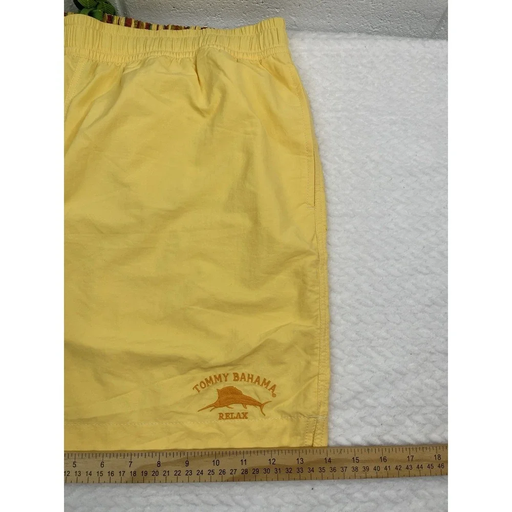 Tommy‎ Bahama  Men's Swim Trunks Happy Go Cargo Lemon Grove Beach Embroider Logo